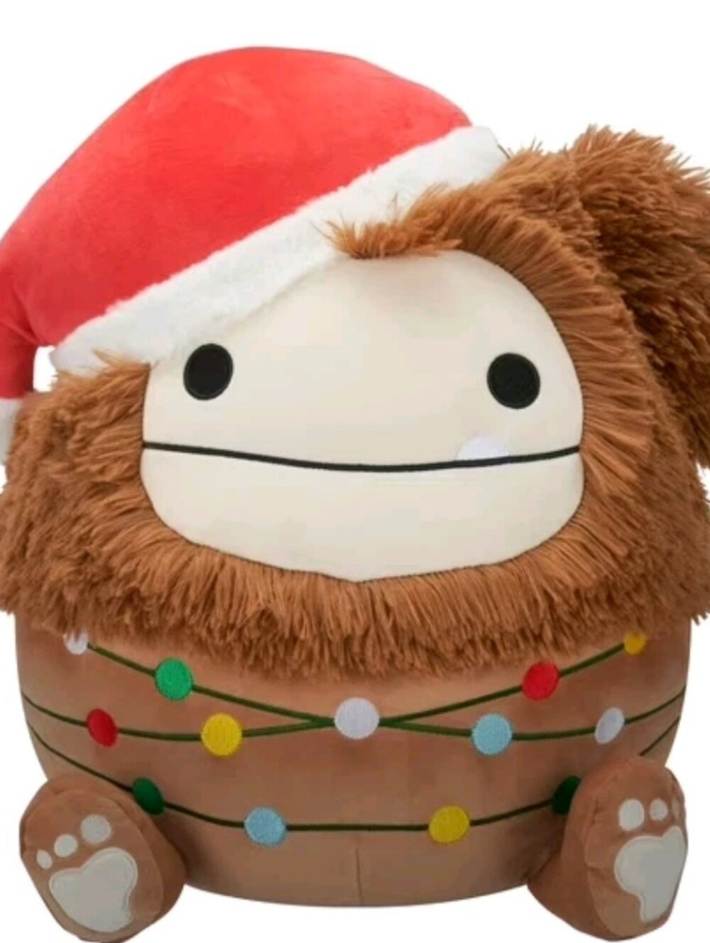 Squishmallows 16 inch Christmas Holiday Benny the Bigfoot with Lights Santa Hat